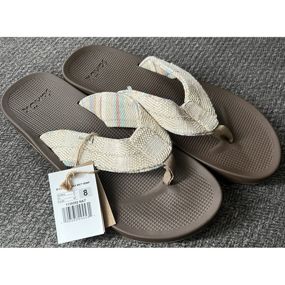 Sanuk Other - Sanuk Mens 8 Flip Flop Cosmic Yoga Mat Hemp Natural Brown Sandals 1139392 NWT